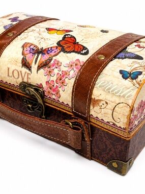 Vintage Butterfly Storage Trunk Box Punch Studio Kirshner Decor